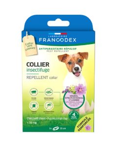 Francodex Collare Repellente per Insetti Cucciolo e Cane Taglia Piccola 35 cm