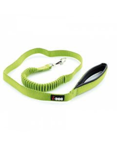 I-DOG Laisse Confort Elastique Vert/Gris 120 cm - Destockage