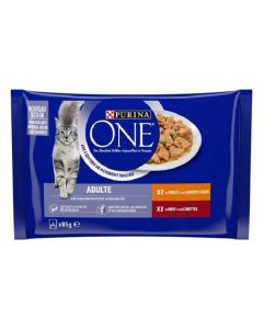 Purina One per Gatto Adulto Al Pollo & Manzo 4 x 85 g