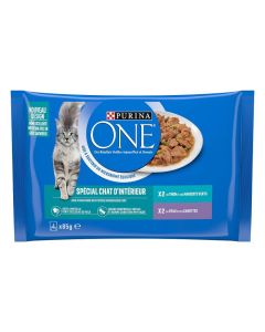 Purina One per Gatto da Interno al Tonno & Vitello 4 x 85 g