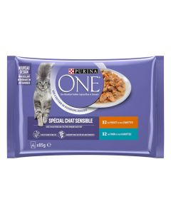 Purina One Gatto Sensibile al Tonno & Pollo  4 x 85 g