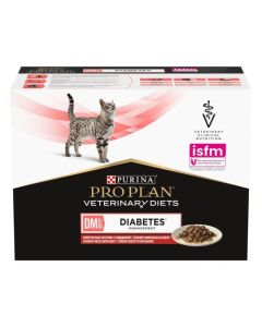 Purina Proplan PPVD Féline Diabète DM Pochons Boeuf 10 X 85 g - La Compagnie des Animaux