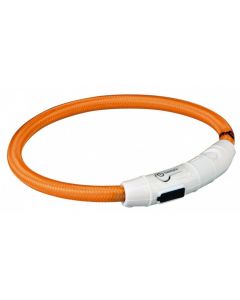 Trixie Collier Lumineux Safer Life USB Flash orange pour chien L-XL